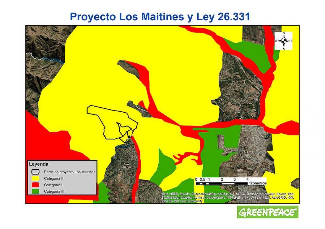El área a desmontar está dentro de un área de conservación amarilla