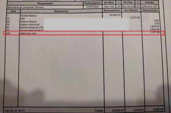 El recibo publicado por Radio Aries